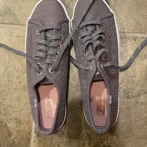 Keds Charcoal Quilted Sneakers with Metallic Accents women’s size 7.5